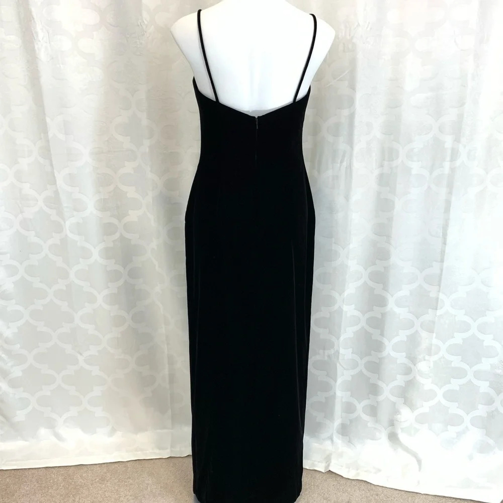 Bob Mackie Vintage Black Velvet 1980s Maxi Dress - Picture 4 of 7